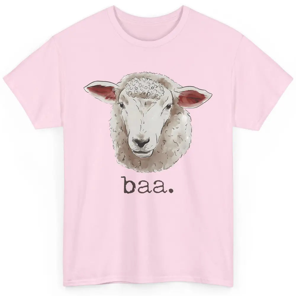 Cute Sheep Baa Baa Farm Animal Owner Sheep Lovers Farm Gift Classic Unisex T-Shirt