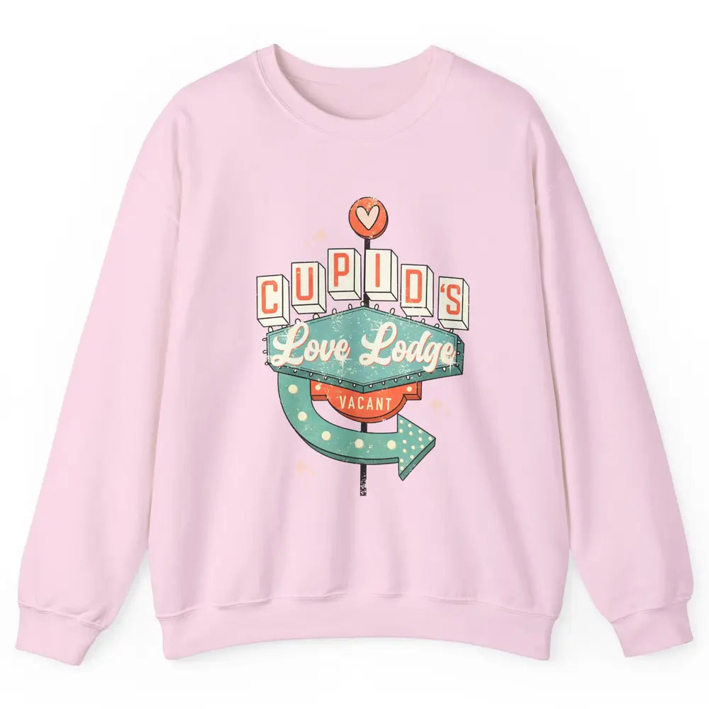 Retro Valentines Cupid's Love Lodges Funny Couples Valentine Unisex Crewneck Sweatshirt