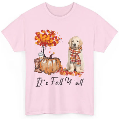 Golden Retriever Pumpkin Happy Fall Yall Autumn Thanksgiving Classic Unisex T-Shirt