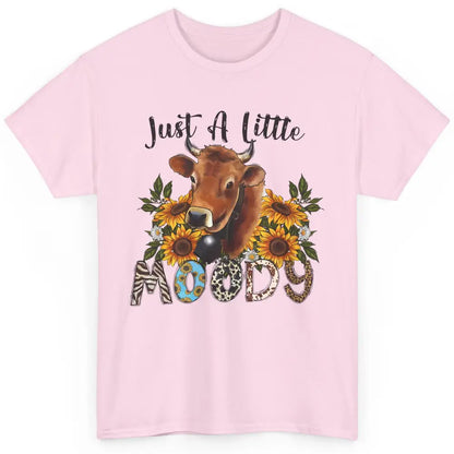 Sunflower Cow Just A Little Moody Leopard Western Country Classic Unisex T-Shirt