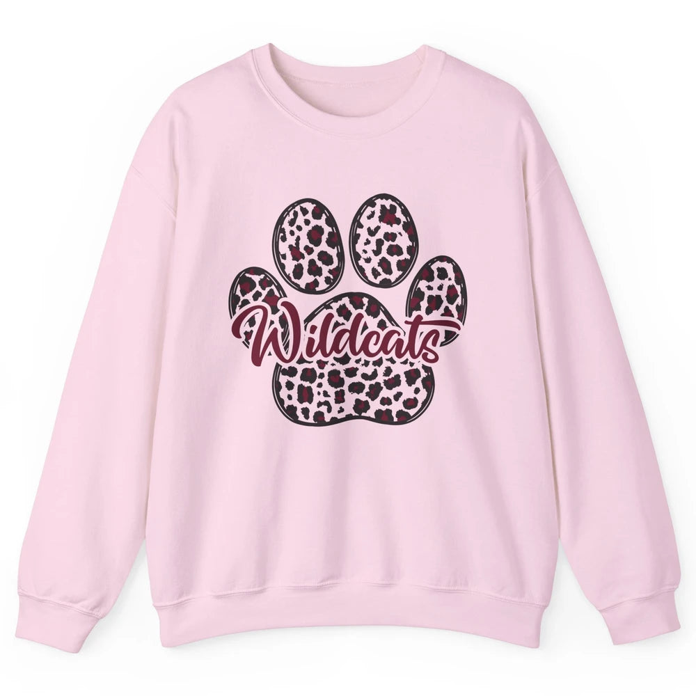 Wildcats Spirit Cat Paw Leopard Western Cat Mom Cat Lovers Unisex Crewneck Sweatshirt