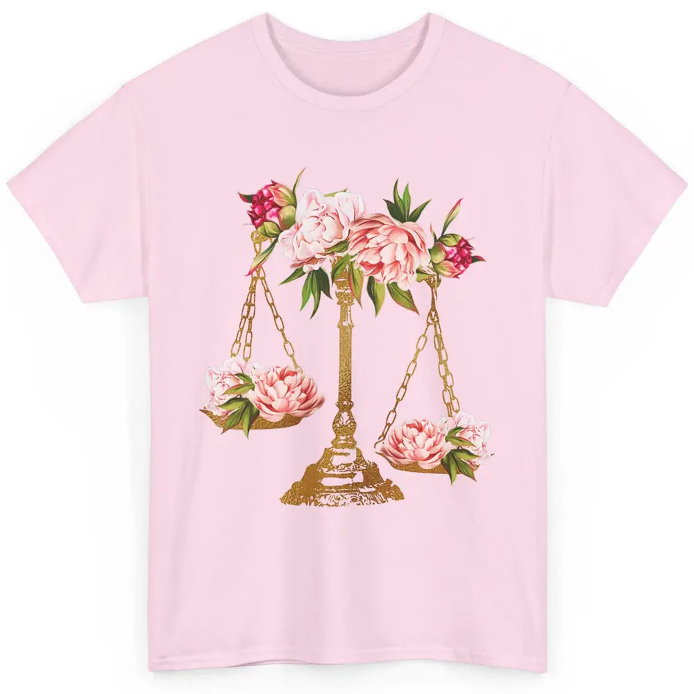 Wildflowers Lawyer Office Scales Decor Justice Law School Classic Unisex T-Shirt