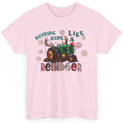 Christmas Tractor Nothing Runs Like A Reindeer Santa Claus Classic Unisex T-Shirt