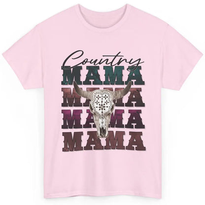 Country Mama Rodeo Bull Skull Western Texas Long Horn Cowboy Classic Unisex T-Shirt