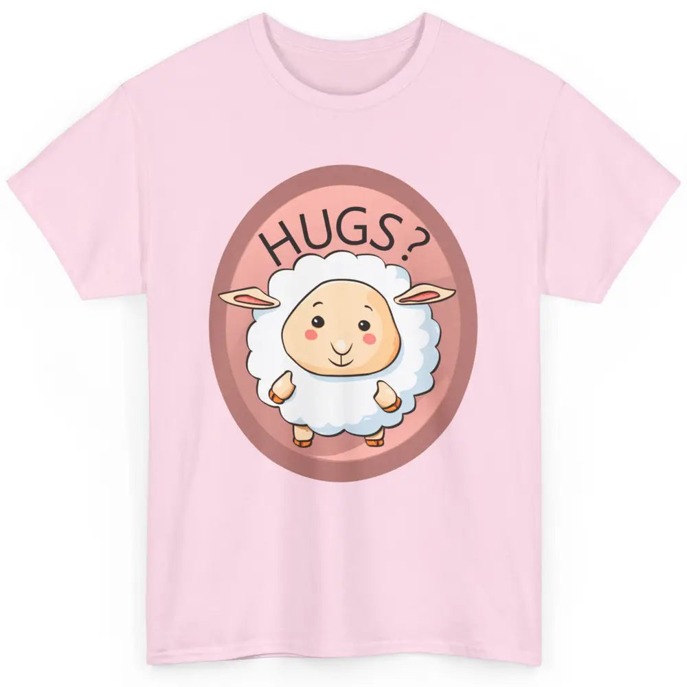 Cute Hugs Baby Sheep Shepherd Lamb Farm Animal Farmer Kawaii Classic Unisex T-Shirt