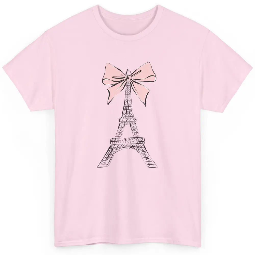 Voyager Floral Eiffel Tower Minimal Paris France Travel Girl Classic Unisex T-Shirt