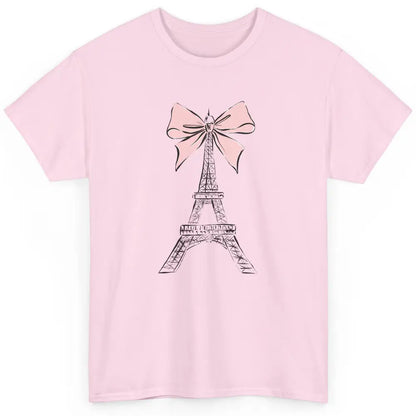 Voyager Floral Eiffel Tower Minimal Paris France Travel Girl Classic Unisex T-Shirt