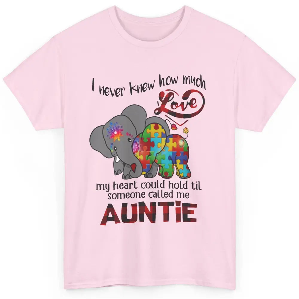 Elephant Autism Aunt Never Knew How Much Love My Heart Hold Classic Unisex T-Shirt