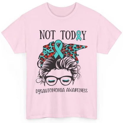 Dysautonomia Awareness Ribbon Not Today Messy Bun Leopard Classic Unisex T-Shirt