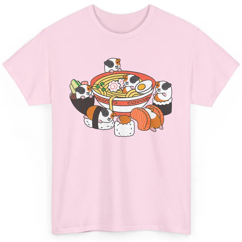 Cute Kawaii Guinea Pig Sushi Ramen Bowl Pet Animal Hamster Classic Unisex T-Shirt