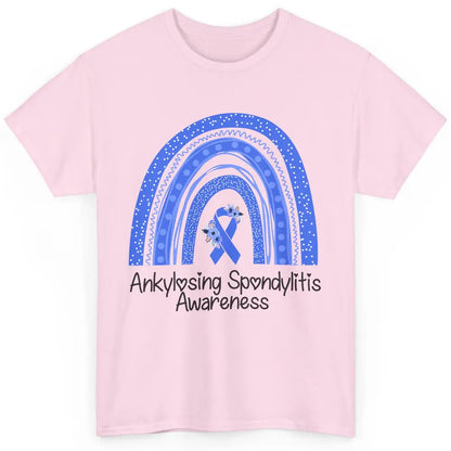 Ankylosing Spondylitis Awareness Support Floral Blue Rainbow Classic Unisex T-Shirt