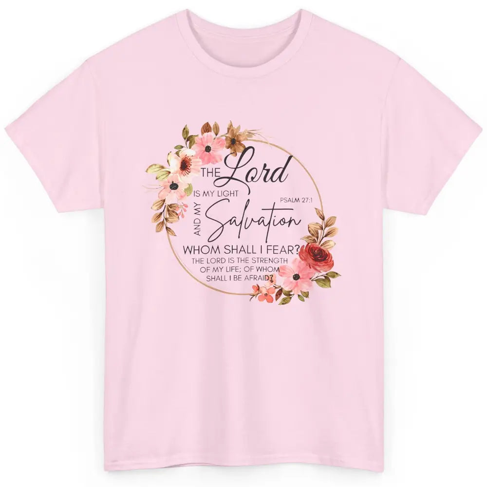 Floral Christian Lord Is My Light Salvation Bible Religious Classic Unisex T-Shirt