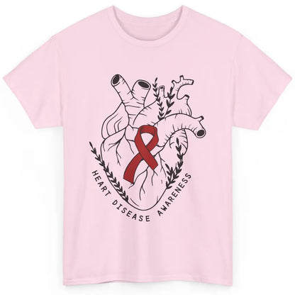 CHD Congenital Heart Disease Awareness Red Ribbon Heart Gift Classic Unisex T-Shirt