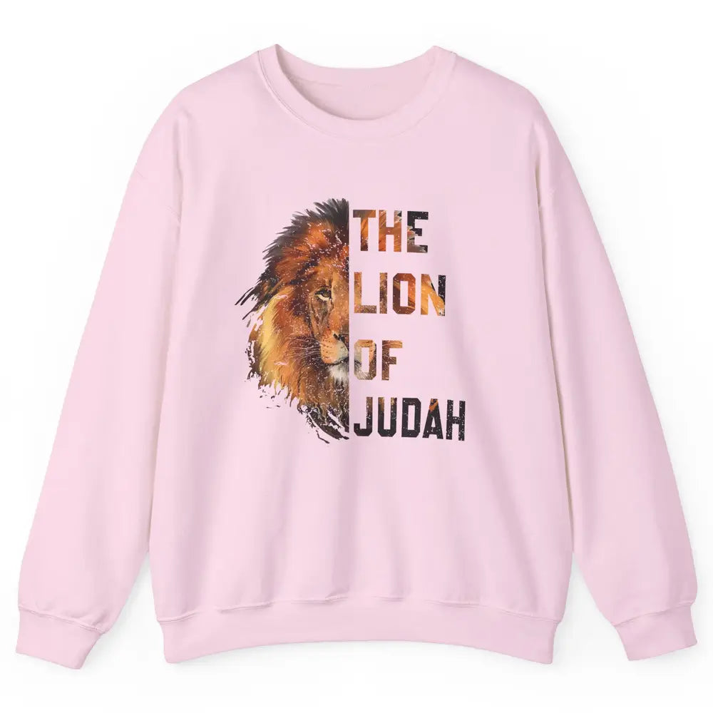 Yeshua Lion Of Judah Bible Verse Christian Faith Religious Unisex Crewneck Sweatshirt