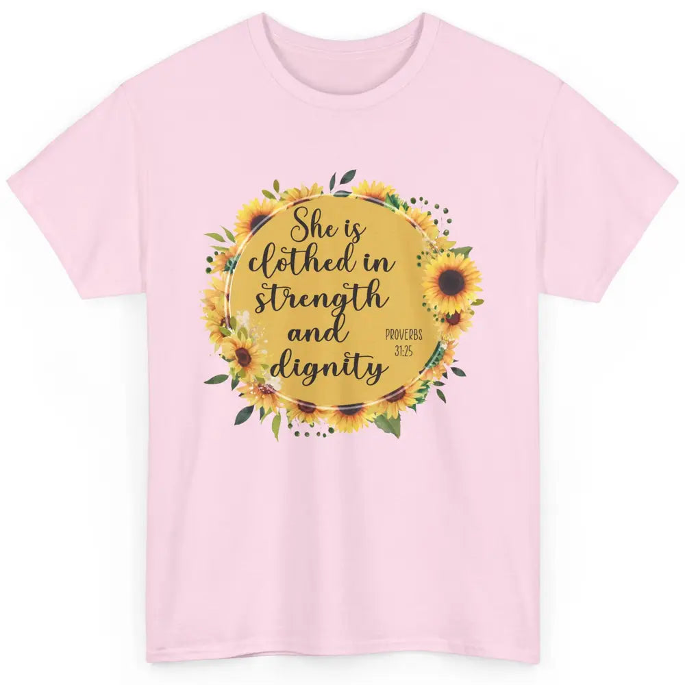 Christian She Is Clothed In Strength Dignity Inspirational Classic Unisex T-Shirt