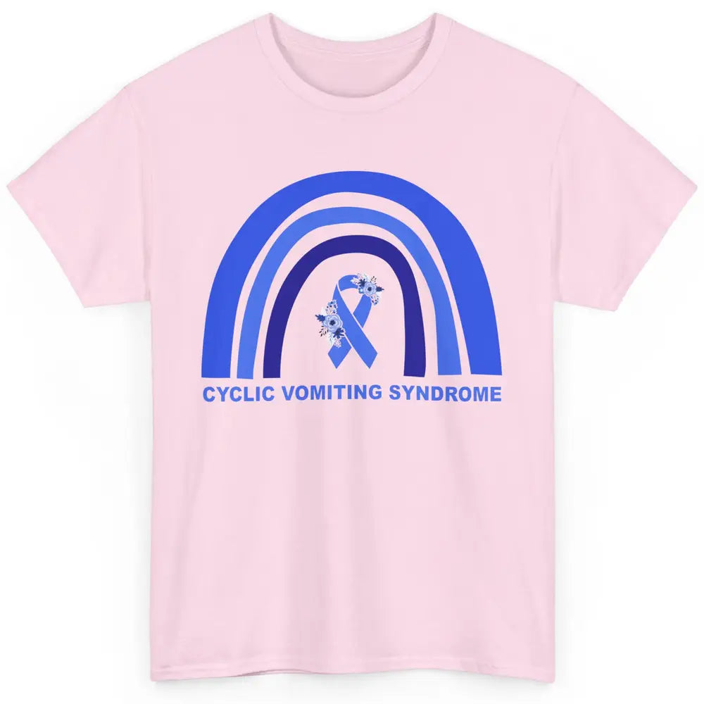 Cyclic Vomiting Syndrome Awareness Blue Ribbon Rainbow Classic Unisex T-Shirt