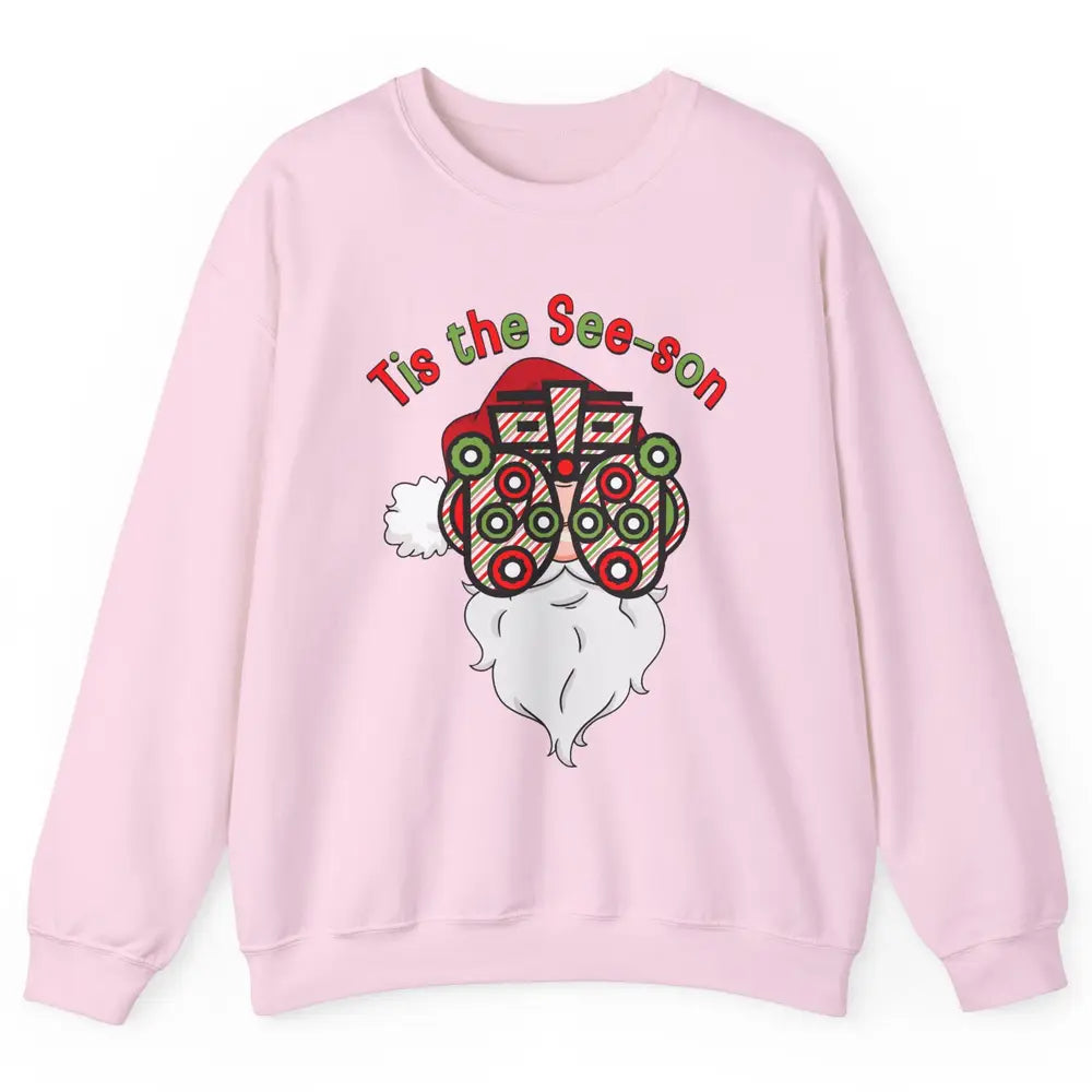 Funny Optometrist Santa Phoropter Tis The See-son Christmas Unisex Crewneck Sweatshirt