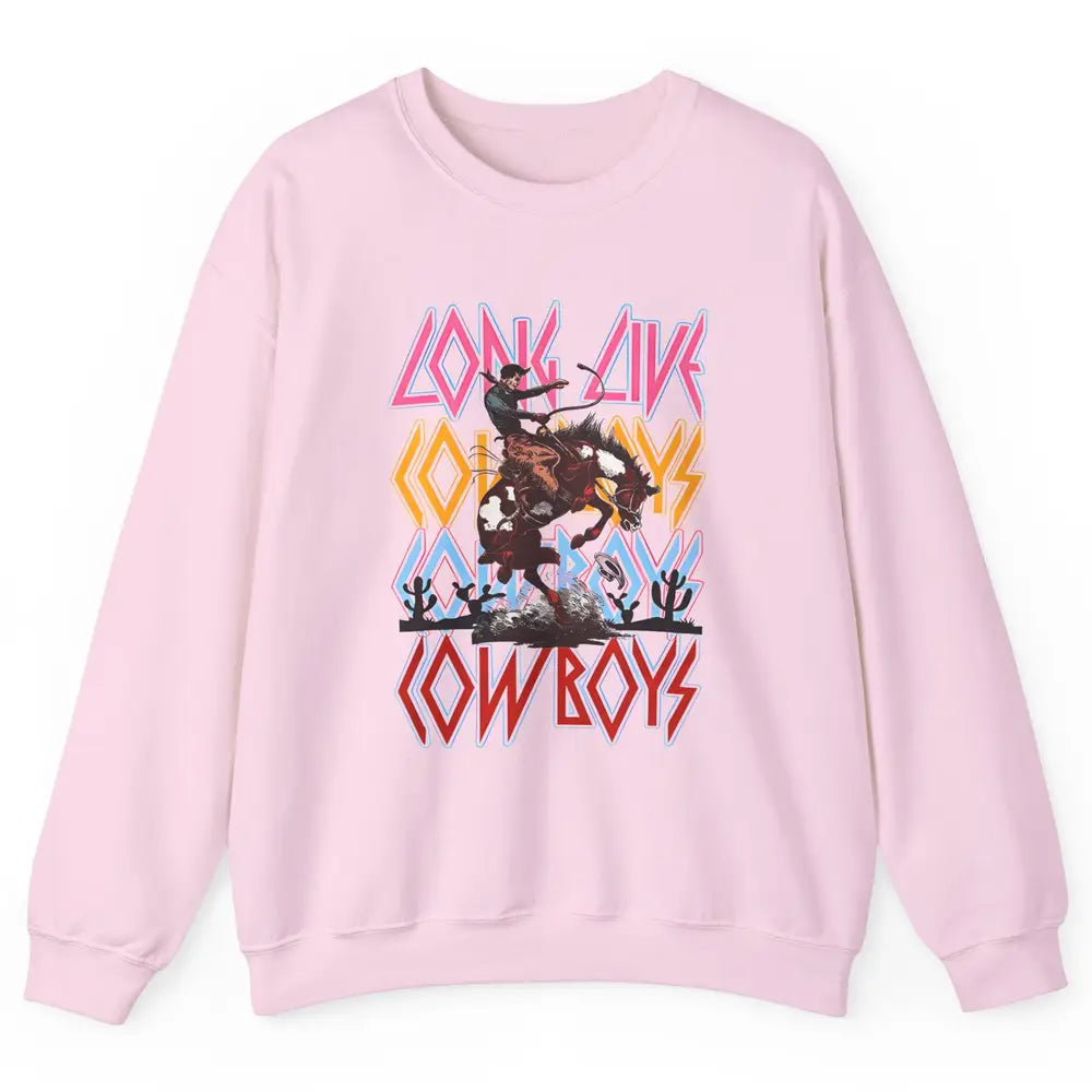 Texas Cowboys Cowgirl Rodeo Western Country Retro Horserider Unisex Crewneck Sweatshirt