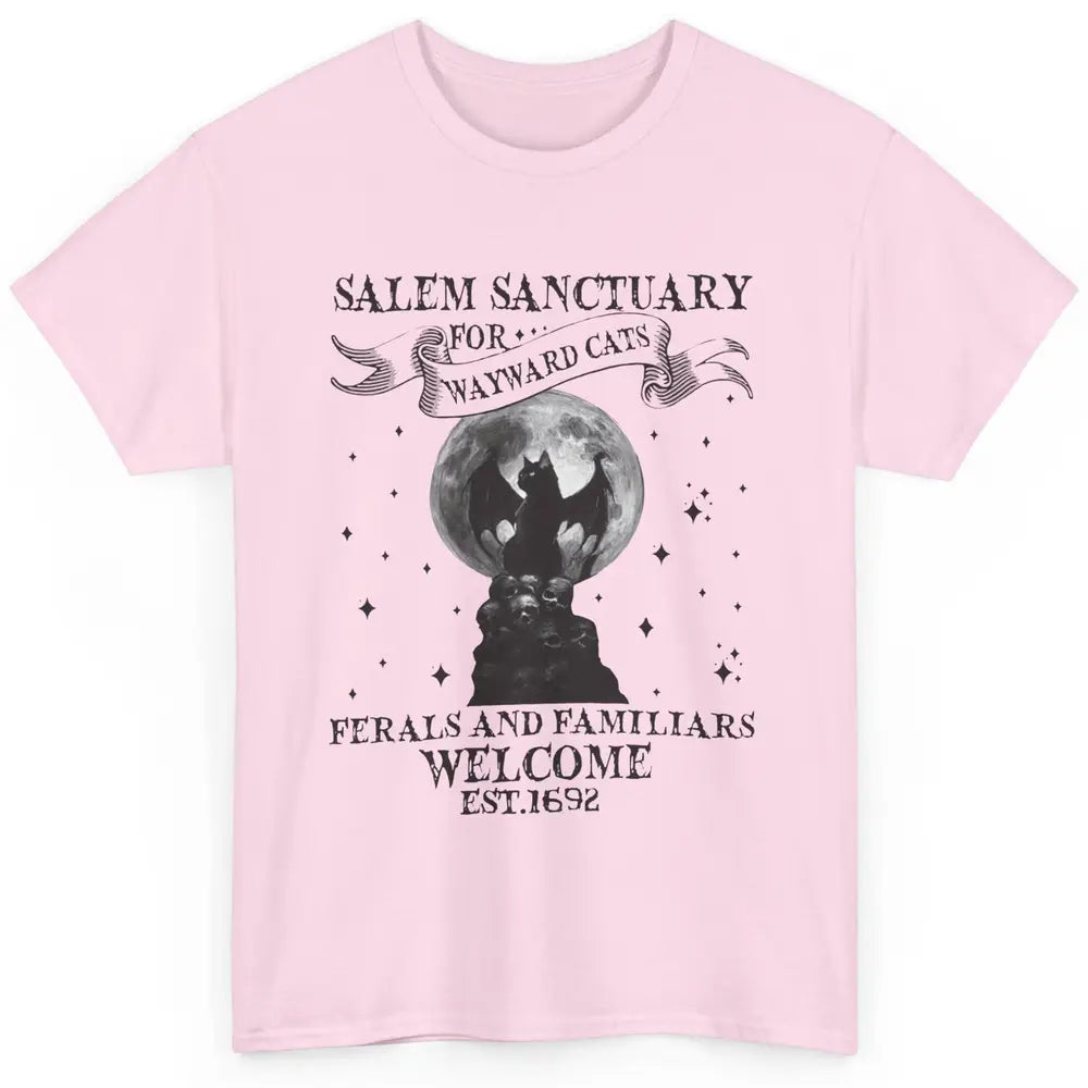 Witch Cat Salem Sanctuary Witch City Halloween Gothic Cat Classic Unisex T-Shirt