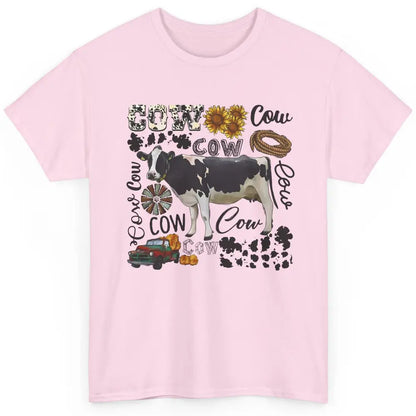 Cow Western Country Cow Sunflower Truck Farm Life Farmer Classic Unisex T-Shirt