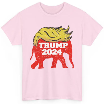 Trump 2024 Republican Elephant With Trump Hair Funny Trump Classic Unisex T-Shirt