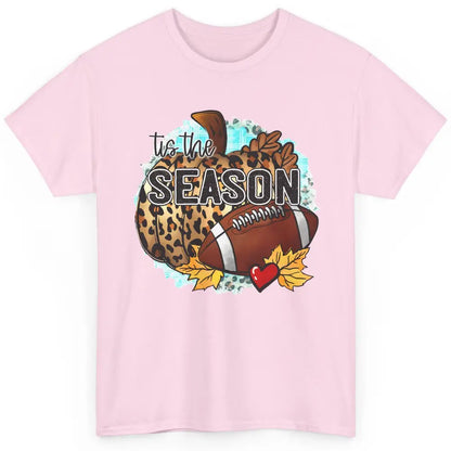 Leopard Football Pumpkin Tis The Season Fall Leaves Autumn Classic Unisex T-Shirt