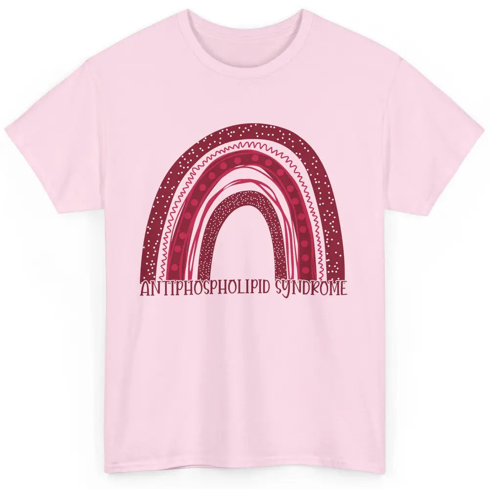 Antiphospholipid Syndrome Awareness APS Burgundy Rainbow Classic Unisex T-Shirt