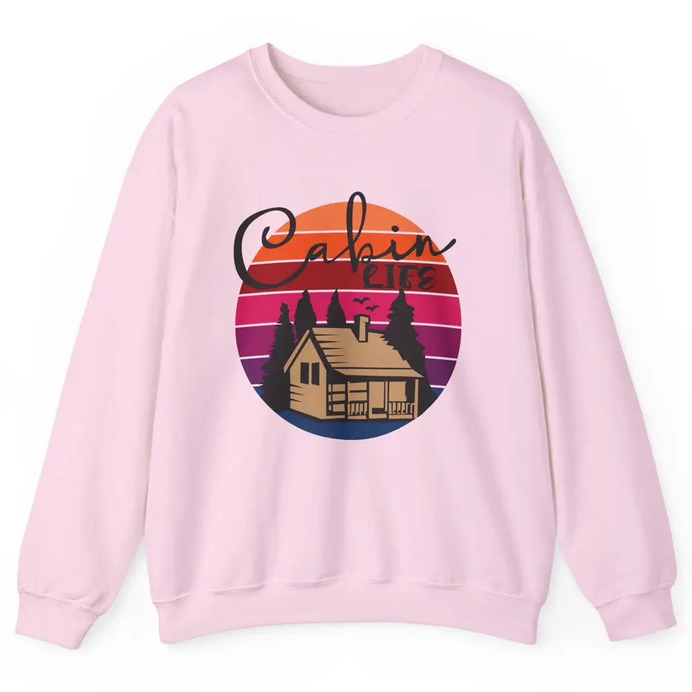 Cabin Life Vintage Cabin Camping Northern Lakes Outdoor Life Unisex Crewneck Sweatshirt