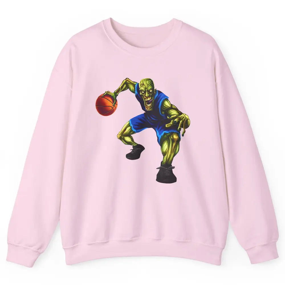 Zombie Basketball Halloween Basketball Players Scary Costume Unisex Crewneck Sweatshirt