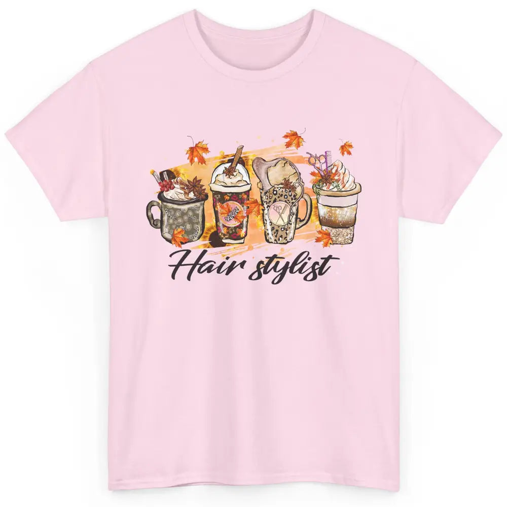 Fall Hair Stylist Latte Coffee Autumn Pumpkin Spice Fall Classic Unisex T-Shirt