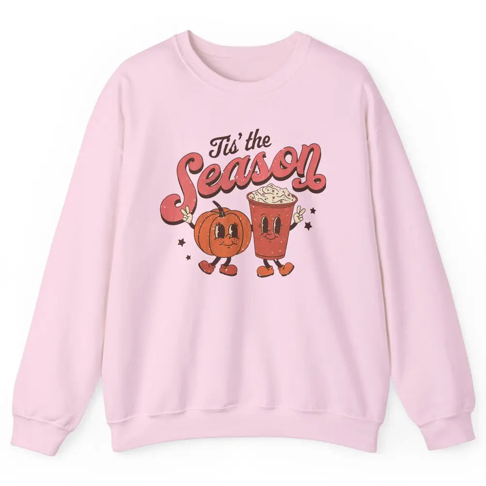 Retro Pumpkin Spice Fall Tis The Season Autumn Thanksgiving Unisex Crewneck Sweatshirt