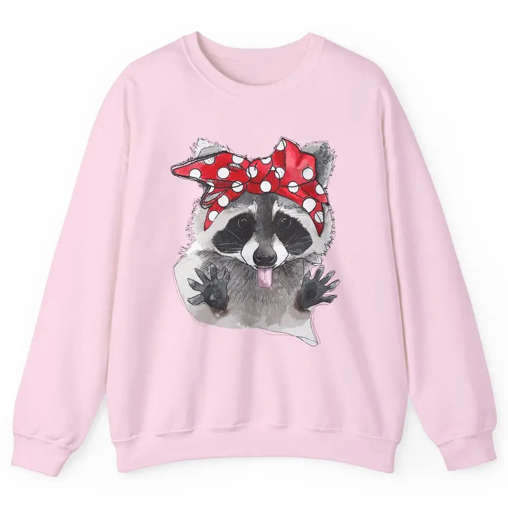 Bandana Racoon Baby Trashed Racoon Panda Lovers Gift Unisex Crewneck Sweatshirt