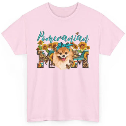 Sunflower Leopard Pomeranian Mom Western Pomeranian Dog Lady Classic Unisex T-Shirt