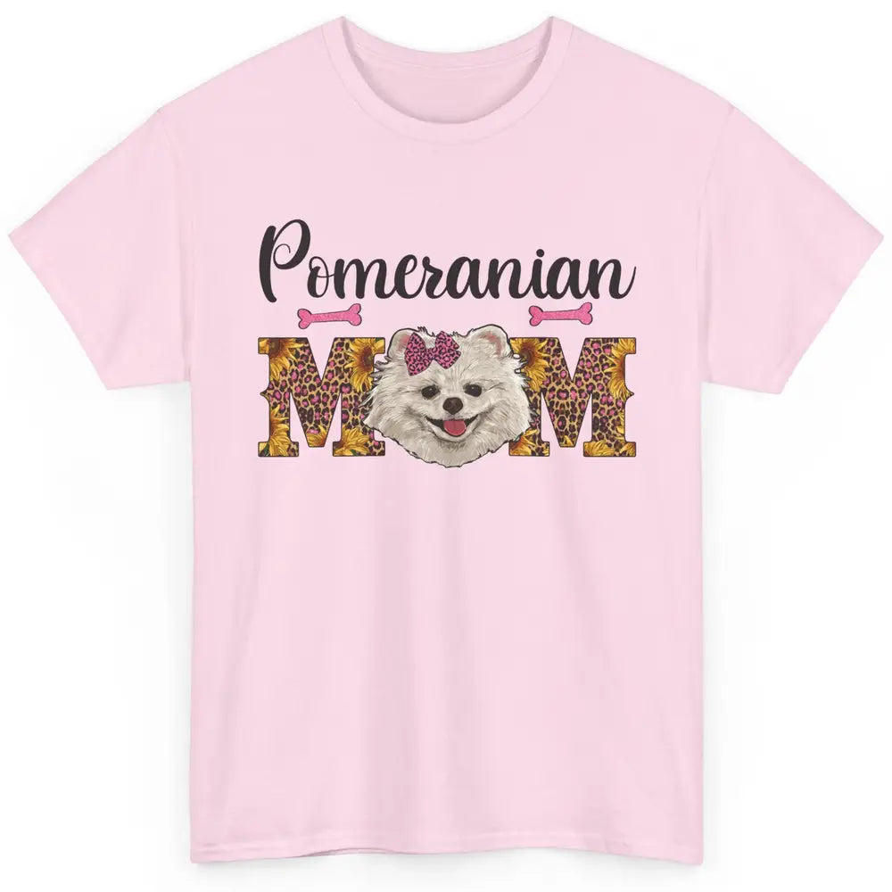 Sunflower Leopard Pomeranian Mom Western Pomeranian Dog Lady Classic Unisex T-Shirt