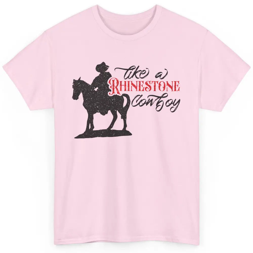 Cowboy Riding Horse Rhinestone Cowboy Western Country Gift Classic Unisex T-Shirt