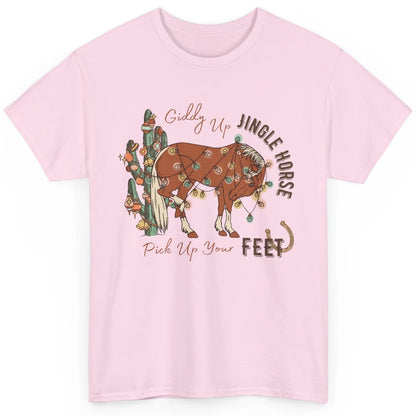 Giddy Up Jingle Horse Pick Up Your Feet Christmas Lights Classic Unisex T-Shirt