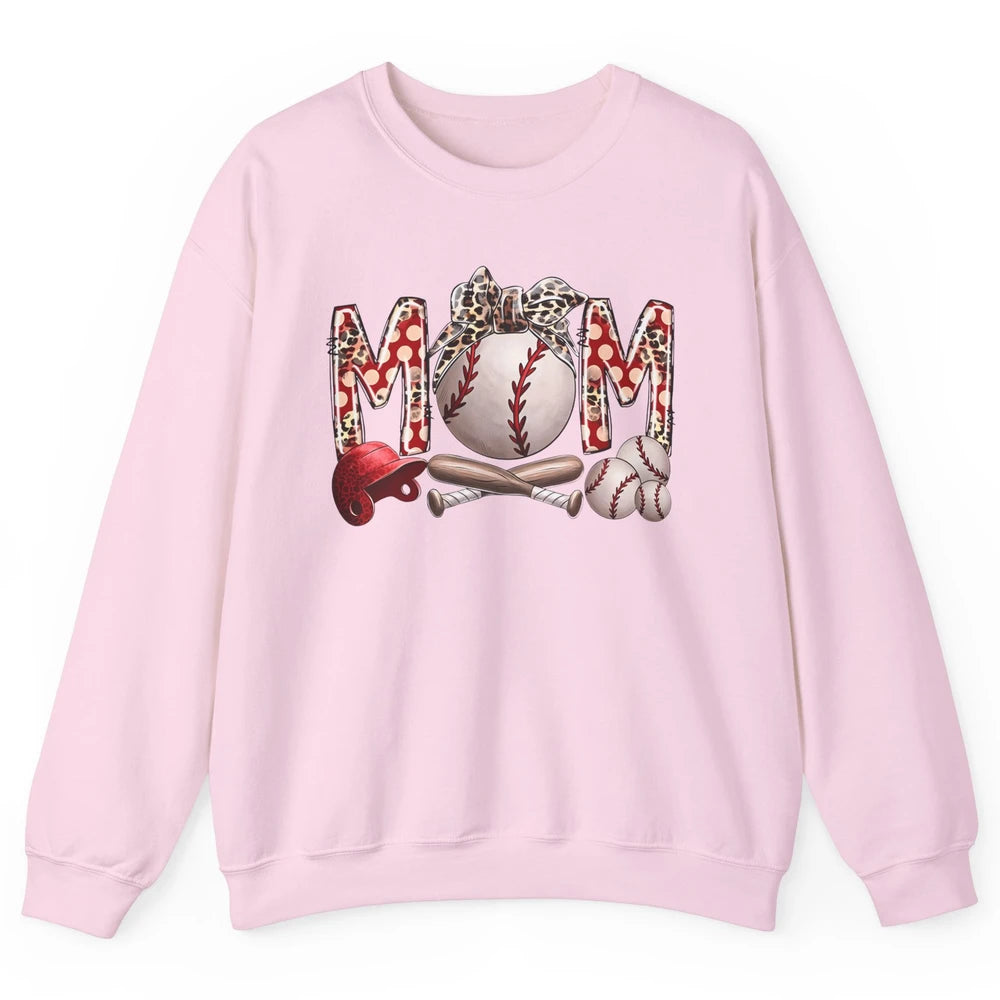 Baseball Mom Leopard Bandana Mom Love Baseball Mother's Day Unisex Crewneck Sweatshirt