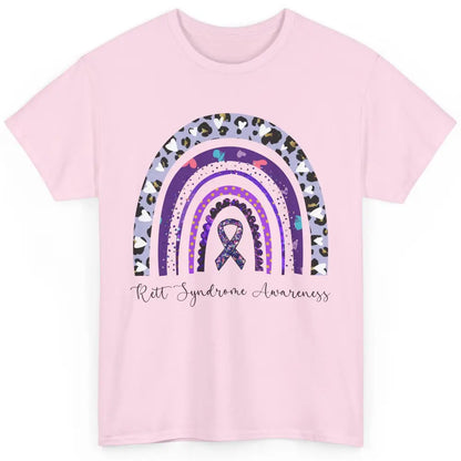 Cystic Fibrosis CF Awareness Leopard Purple Ribbon Rainbow Classic Unisex T-Shirt