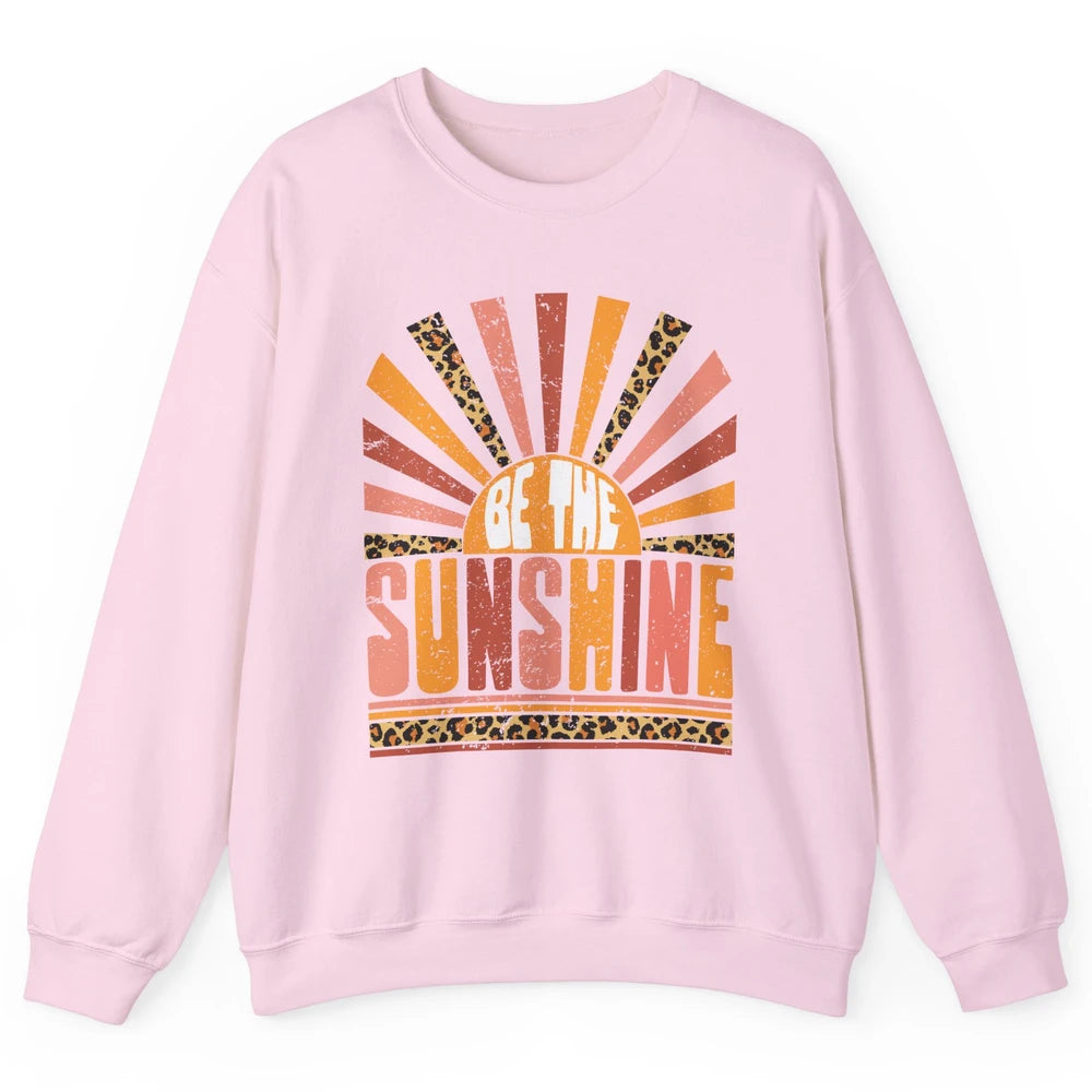 Be The Sunshine Retro Leopard Sun Vintage Summer Vacation Unisex Crewneck Sweatshirt