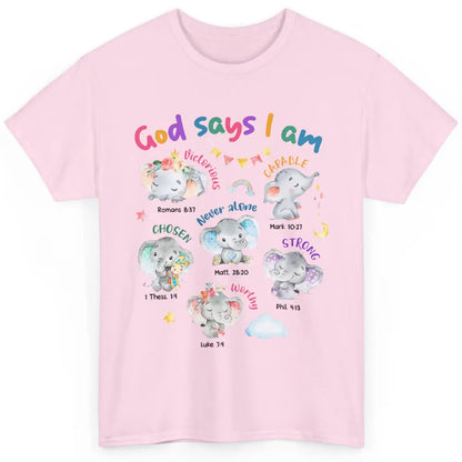 Christian God Says I Am Elephant Bible Verse Religious Girl Classic Unisex T-Shirt