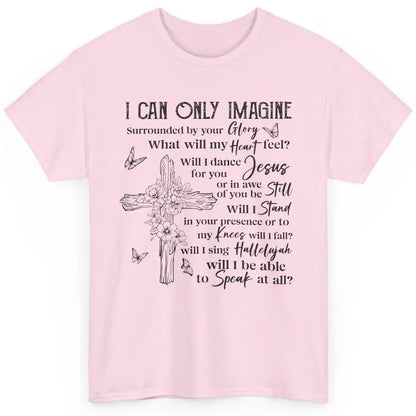 Floral Christian Cross I Can Imagine Bible Verse Religious Classic Unisex T-Shirt