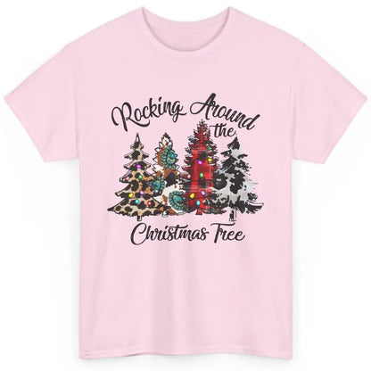 Leopard Christmas Tree Rocking Around Christmas Tree Western Classic Unisex T-Shirt