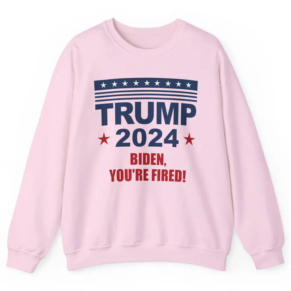 Retro US Flag Trump 2024 Return Biden You're Fired Patriot Unisex Crewneck Sweatshirt