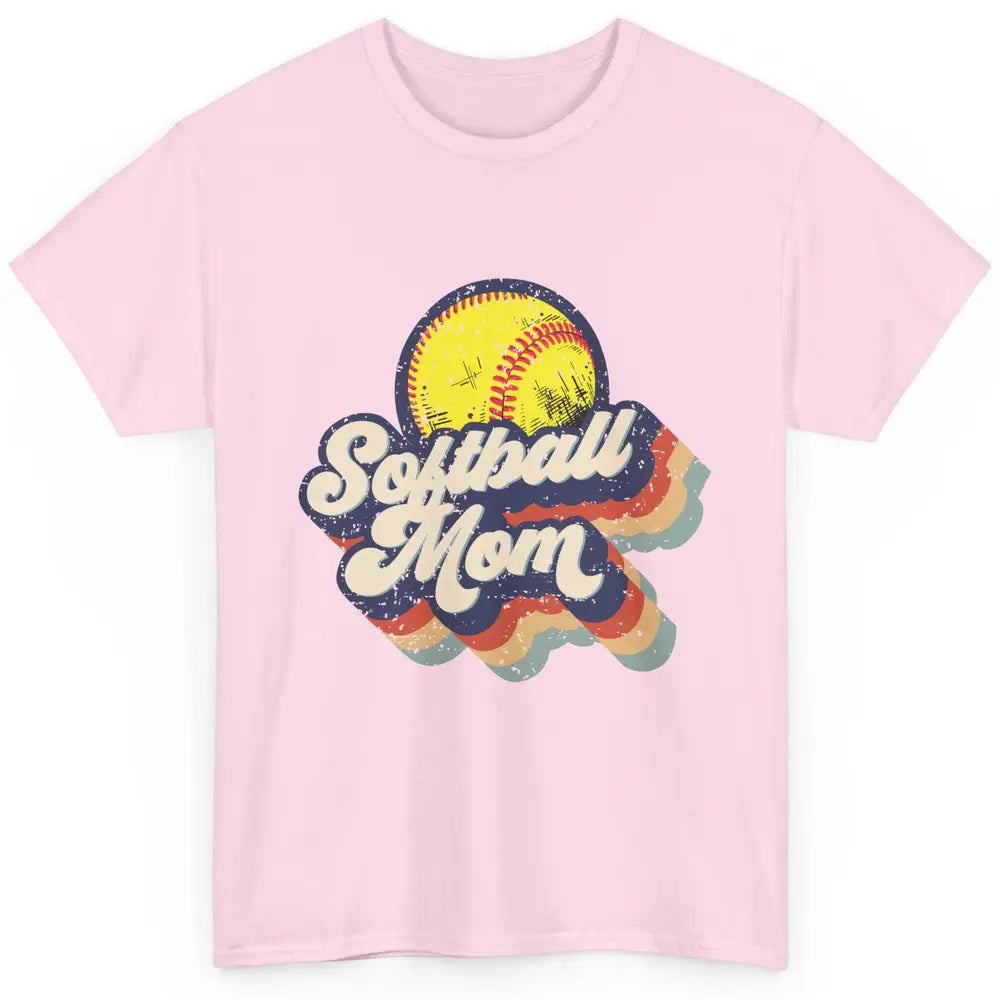 Retro Softball Mom Catcher Pitcher Mothers Softball Player Classic Unisex T-Shirt