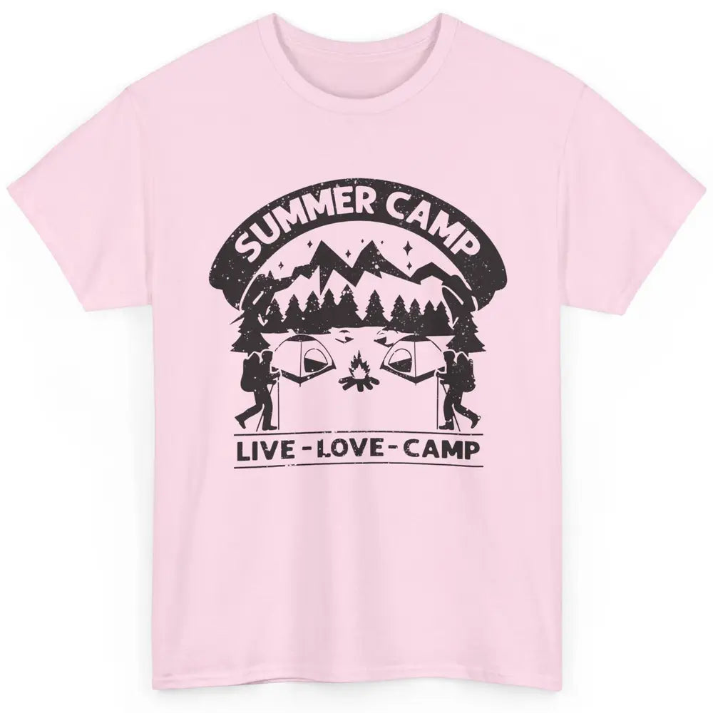 Summer Camp Live Love Camp Vacation Camping Hiking Retro Classic Unisex T-Shirt