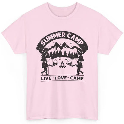 Summer Camp Live Love Camp Vacation Camping Hiking Retro Classic Unisex T-Shirt