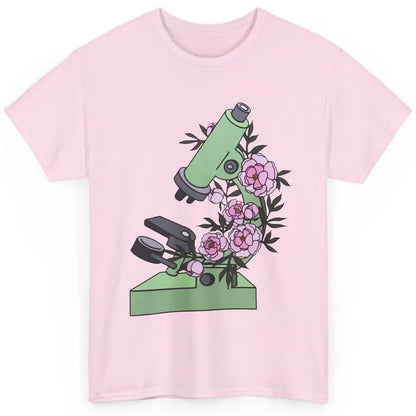 Floral Microscope Medical Laboratory Biology Microbiologist Classic Unisex T-Shirt