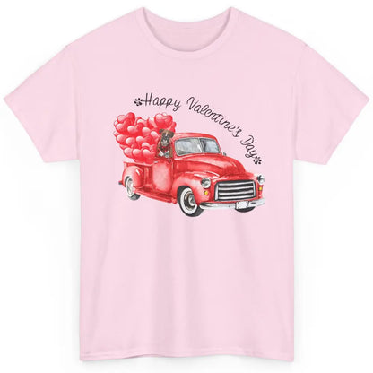 Boxer On Heart Truck Happy Valentines Day Boxer Dog Lovers Classic Unisex T-Shirt