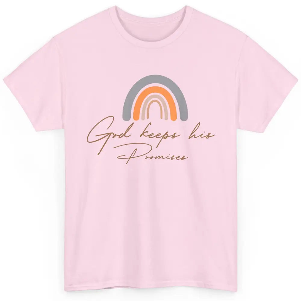 Boho Rainbow God Keeps His Promises Christian Religious Classic Unisex T-Shirt