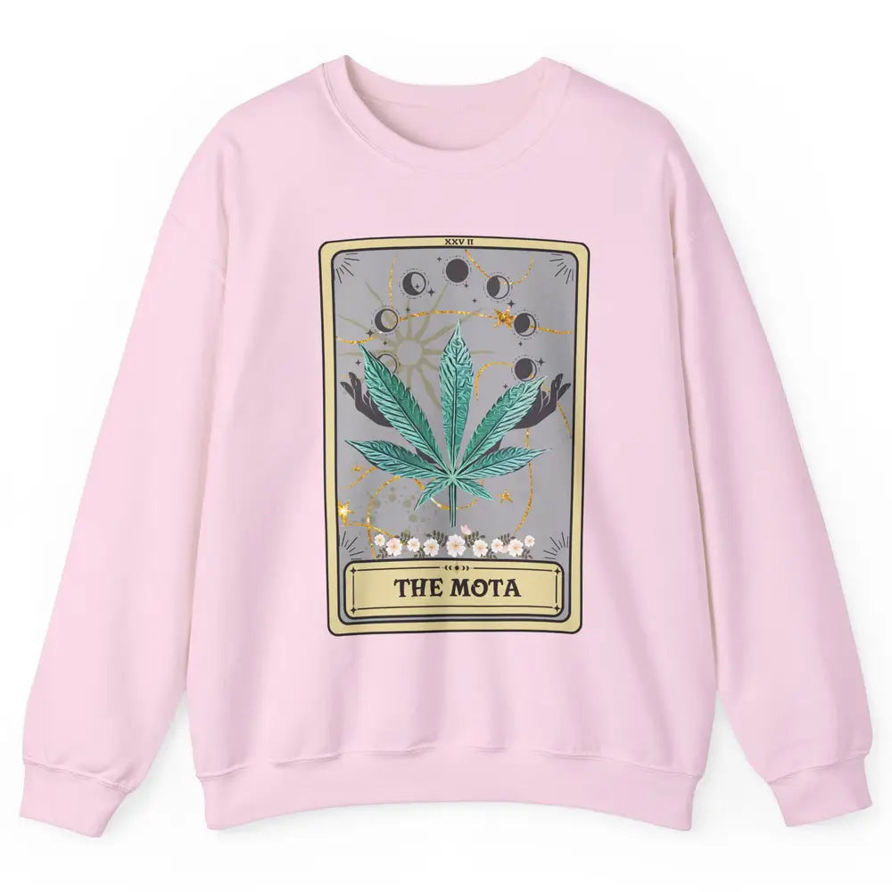 Vintage Weed The Mota Tarot Card Weed Cannabis Marijuana Unisex Crewneck Sweatshirt